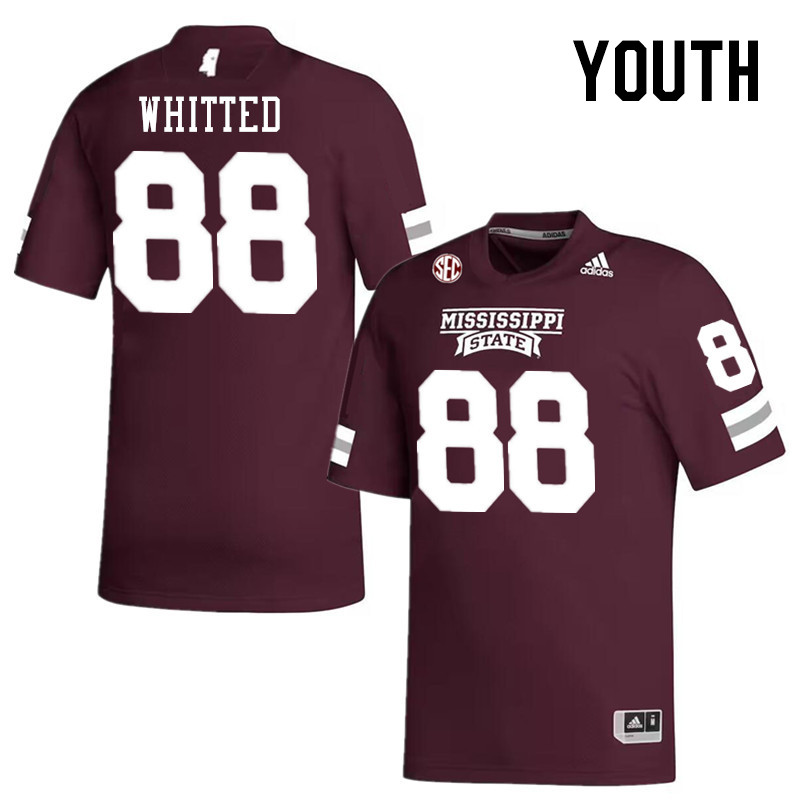 Youth #88 Jacorey Whitted Mississippi State Bulldogs College Football Jerseys Stitched-Maroon